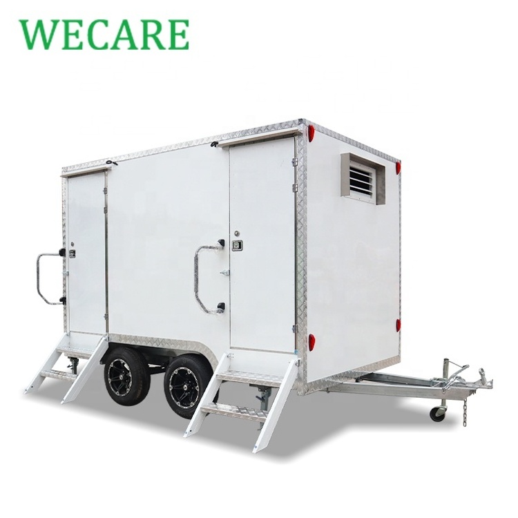 Wecare mobile outdoor luxury portable bathrooms trailer portable restrooms trailer camping caravan toilet manufacturers for sale