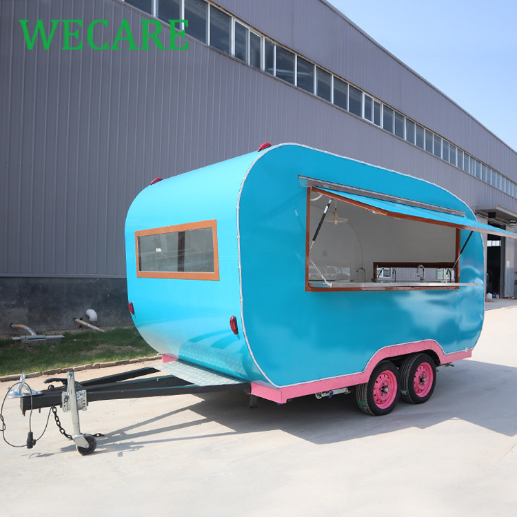 Wecare mobile cocktail bar trailer white coffee shop pizza dessert cart foodtruck mobile beer drink fast food truck for sale