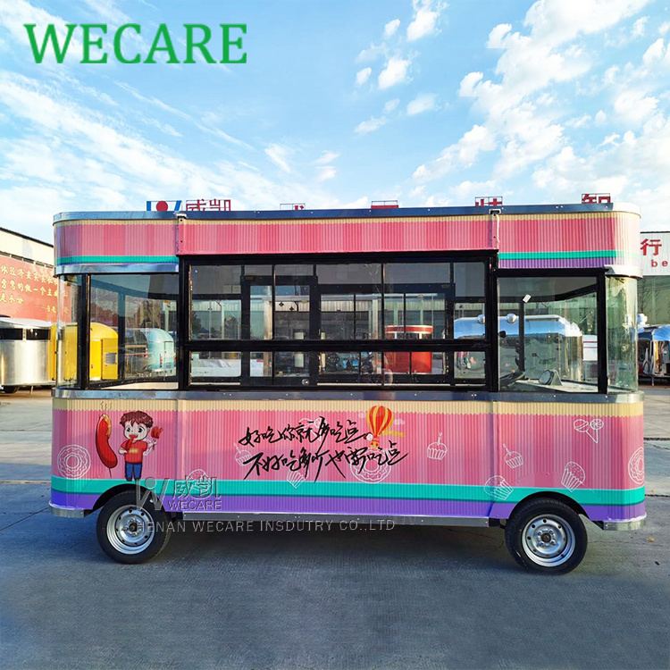 Wecare electric mobile snack machines food truck seasoning plant food shop mobile food cart trailer for sale in philippines