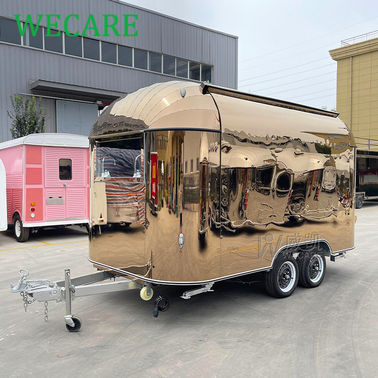 Outdoor fully equipped ice cream vending mobile kitchen fast hot dog shipping container food cart trailer truck with wheels