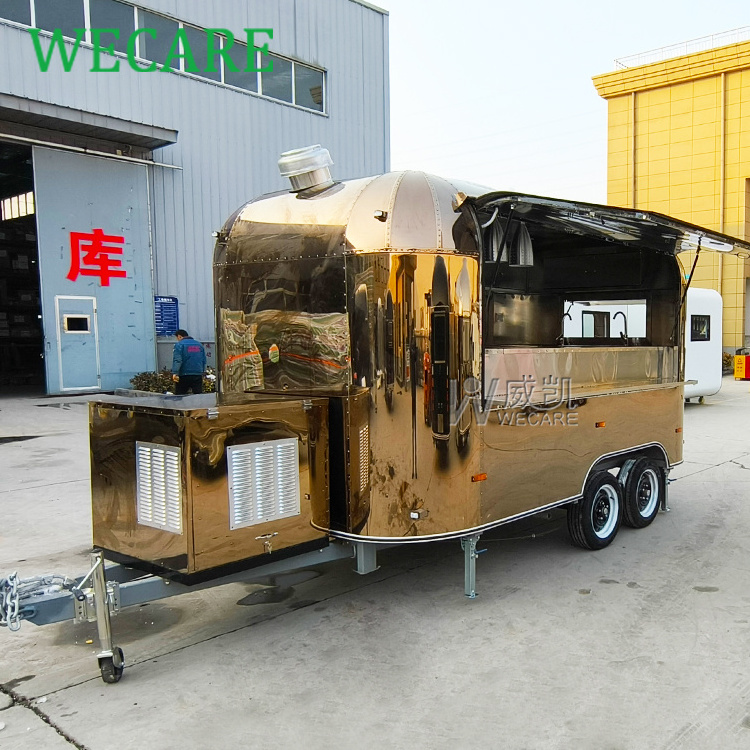 Wecare mobile airstream fast hot dog food truck van caravan drink cart catering concession trailer with full kitchen equipments