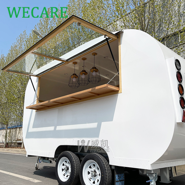 Wecare small mobile kitchen catering fast concession food coffee trailer fully equipped food car coffee trucks for sale in usa