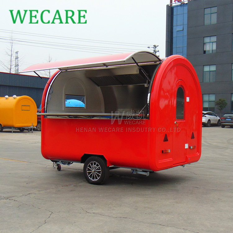 WECARE custom street mini fiberglass mobile hot dog food van truck mobile kitchen food trailers small fast food carts  for sale