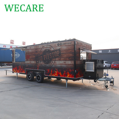 Wecare street square stainless steel concession food trailer mobile kitchen bbq food truck trailer fully equipped for sale