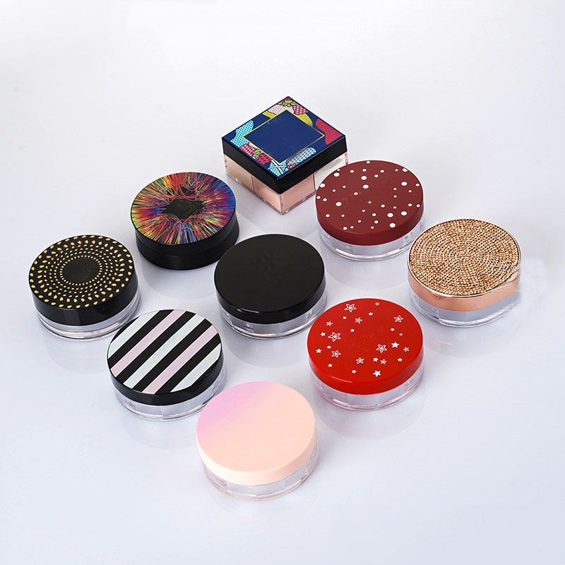 Hot sale cosmetic containers 3g 5g 10g 15g glitter loose powder jar 20g 25g round plastic loose powder container with sifter