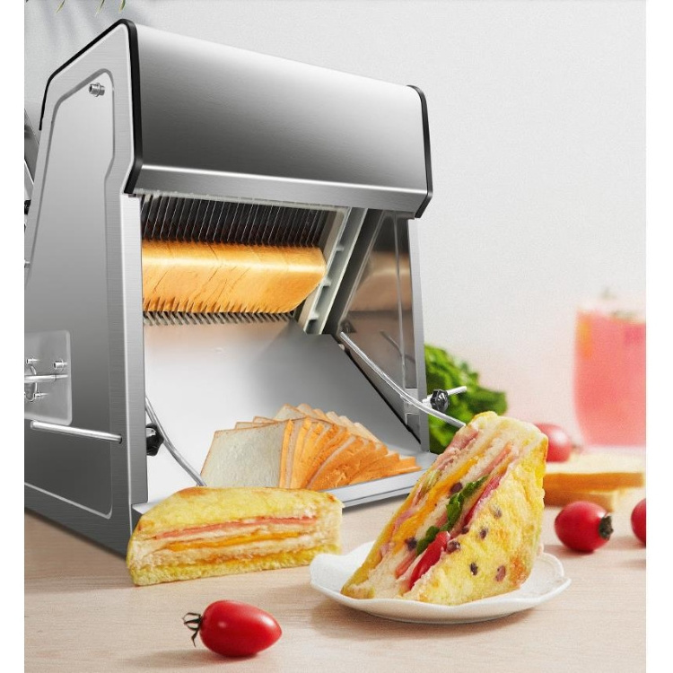 Horizontal Bakery Usage Hotdog Bread Bun Hamburger Bun Slicing Cutting Slicer Machine