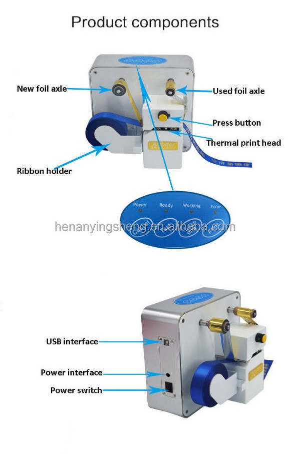 Hot Cakes Instant Foil Stamping Printer for Ribbon USB Provided Flatbed Printer Digital Hot Foil Ribbon Printer Machine AMD 320