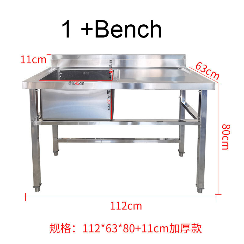 1 Sink 2 3 Sinks Detachable Stainless Steel Thicken  Home Kitchen Sink Restaurant