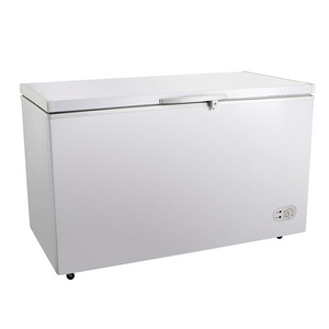 BD-400 CE Approved Top Open Single Door deep chest electric freezer with lock LED Light Single temperature  big propane freezer