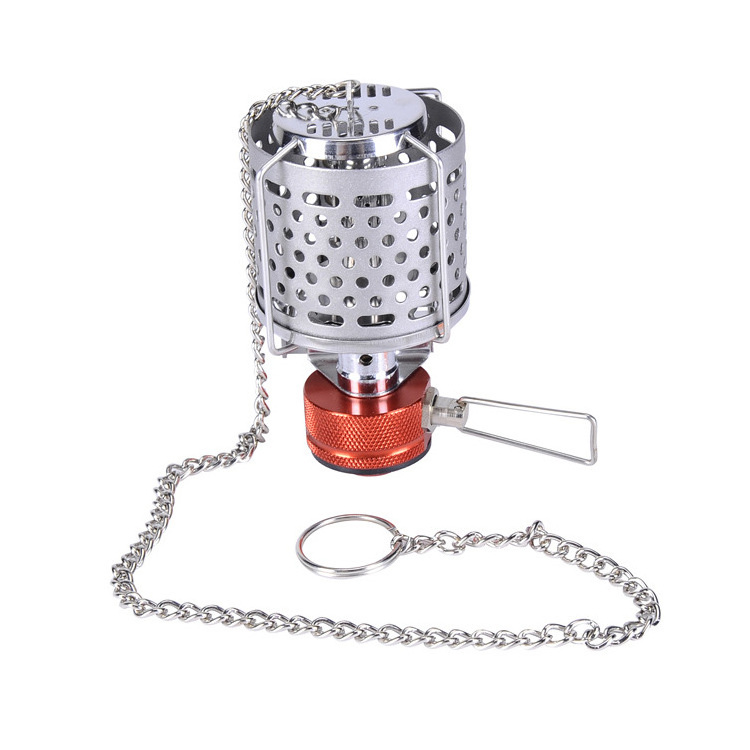 F2 Metal Lampshade Butane Gas Lamp Lantern Outdoor Portable Camping Lamp With Hanging Chain Shatterproof Light