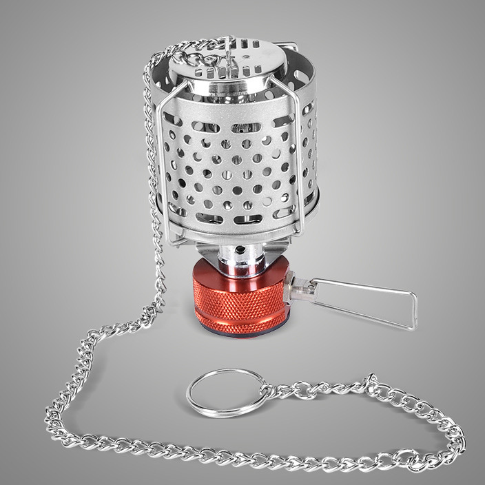 F2 Metal Lampshade Butane Gas Lamp Lantern Outdoor Portable Camping Lamp With Hanging Chain Shatterproof Light