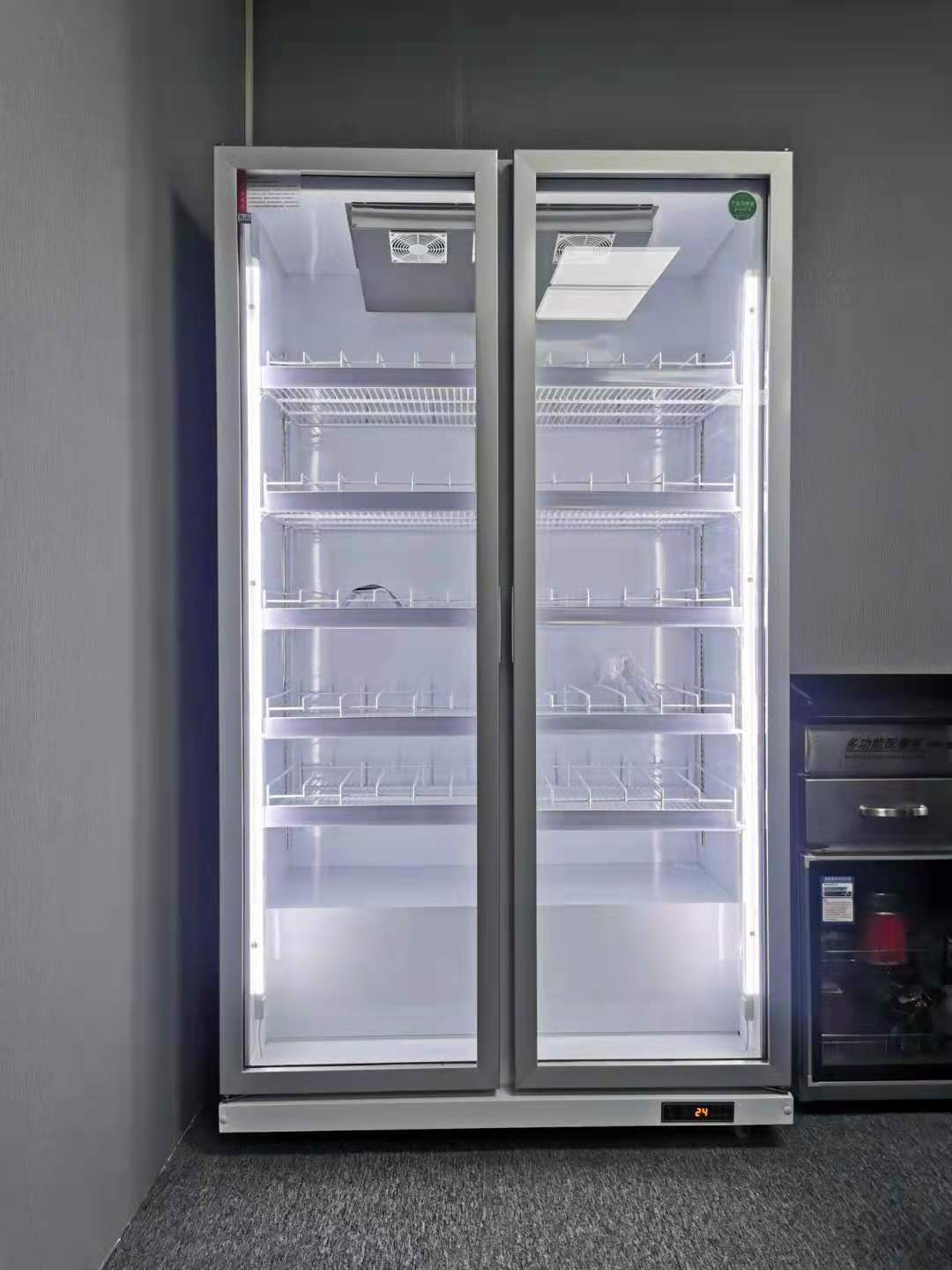 Discount price Glass Door Built in Refrigerator 2 Door Fridge Beverage Cooler