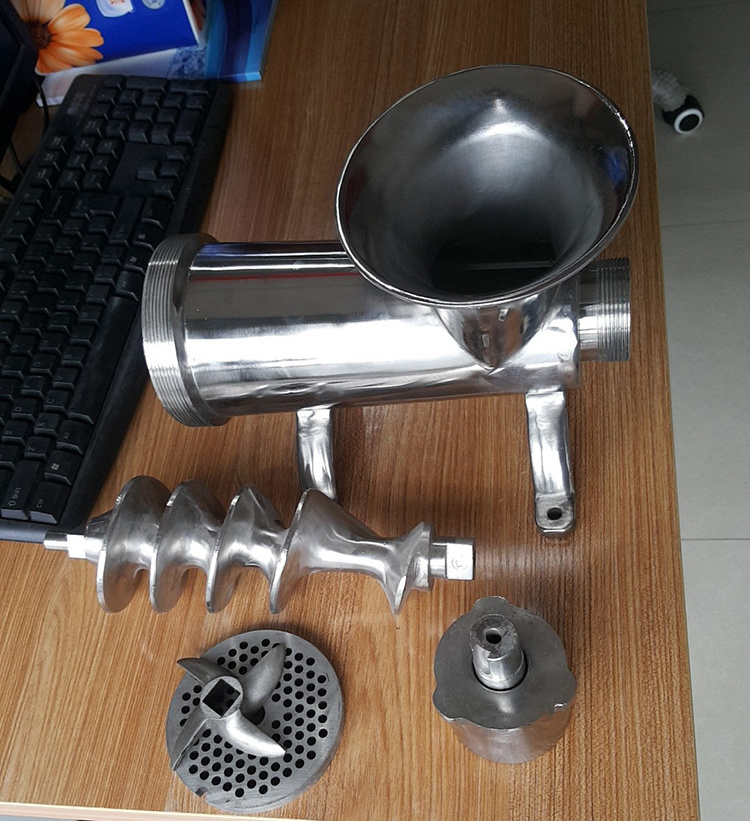 304 32# Stainless Steel Manual Pully Meat Grinder Mincer Sausage Filler For Dogs or Animals People Kitchen Use