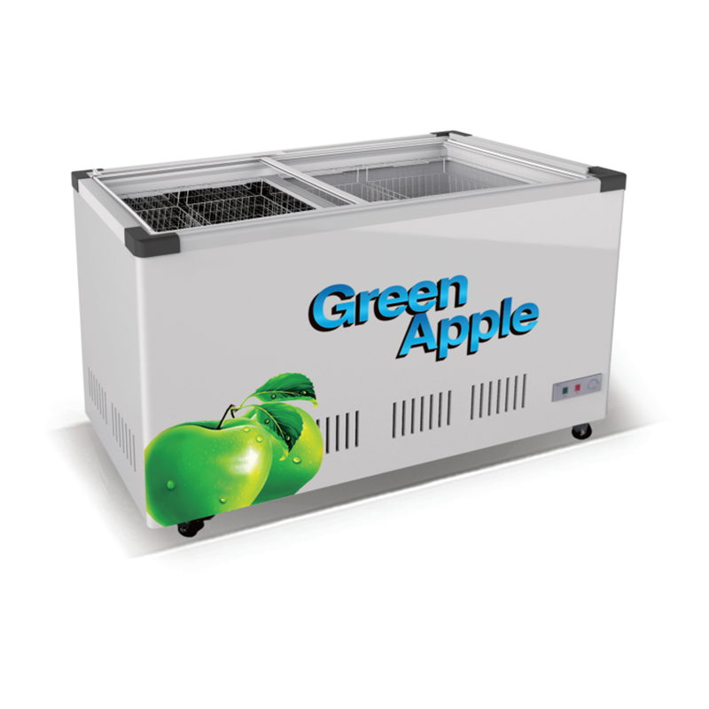 Commercial Fridge Semi Vertical Round Island Freezer Multideck Supermarket Open Display Chiller Fruit Refrigerator