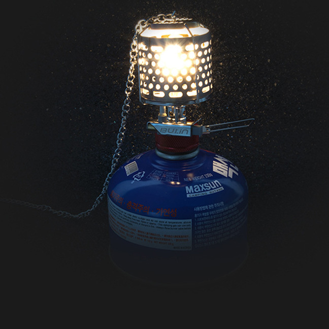 F2 Metal Lampshade Butane Gas Lamp Lantern Outdoor Portable Camping Lamp With Hanging Chain Shatterproof Light