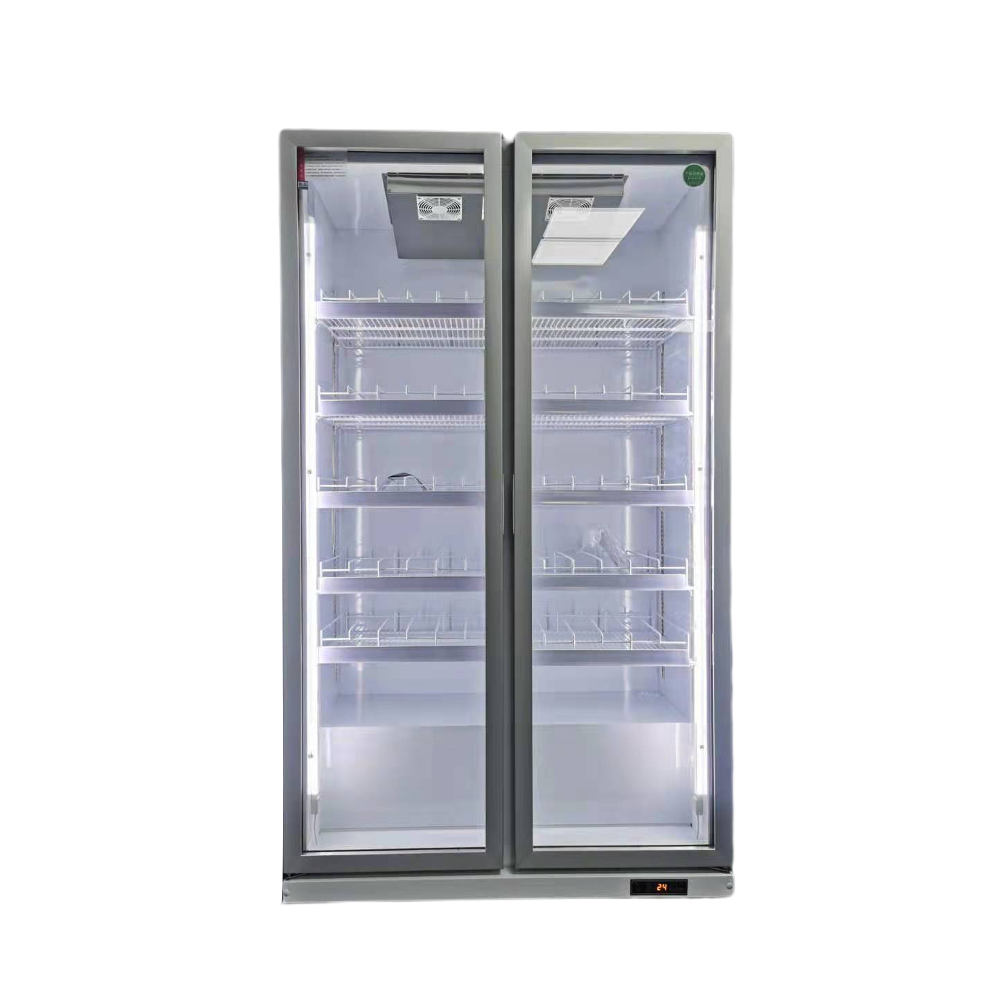 Discount price Glass Door Built in Refrigerator 2 Door Fridge Beverage Cooler