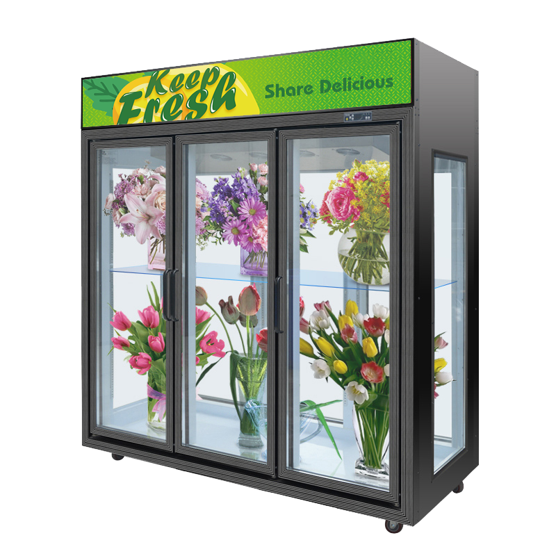 2020 New design Flower Glass door Floral Fresh Keeping Refrigerator Display Cooler Showcase Cold Fridge