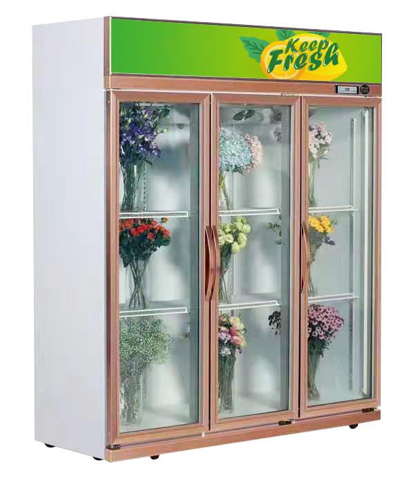 2020 New design Flower Glass door Floral Fresh Keeping Refrigerator Display Cooler Showcase Cold Fridge