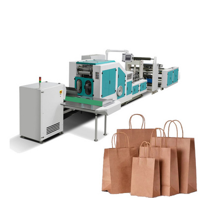 Fully Automatic High Speed Kraft Craft Square Bottom Paper Carry Shopping Food Bag Making Production Machine Price