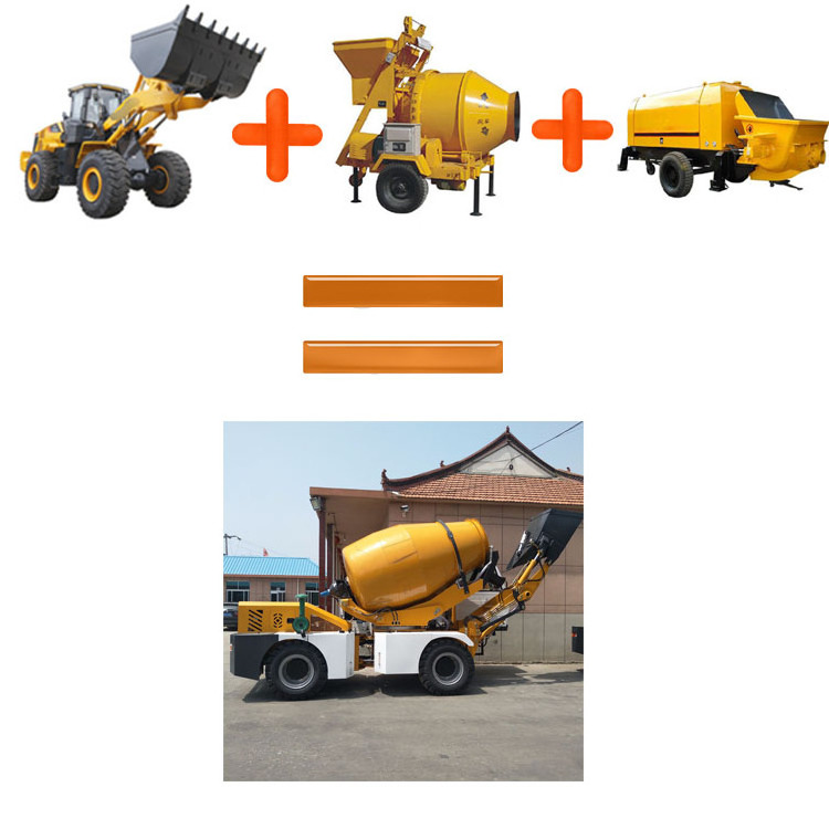 Construction machinery diesel self loading 1 yard mini small portable 350 liter concrete mixer