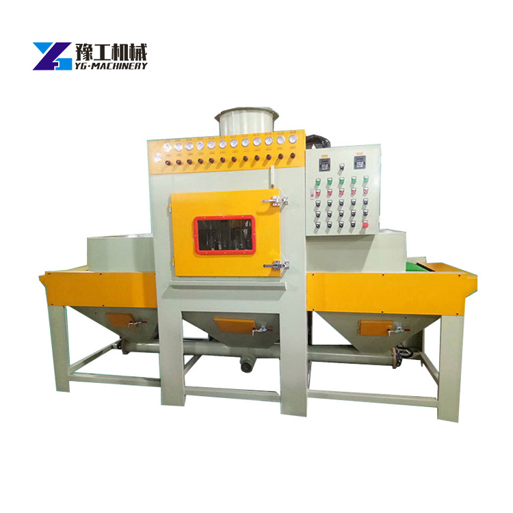 Large double-door conveying type automatic sandblasting machine Furniture and wood sandblasting machine