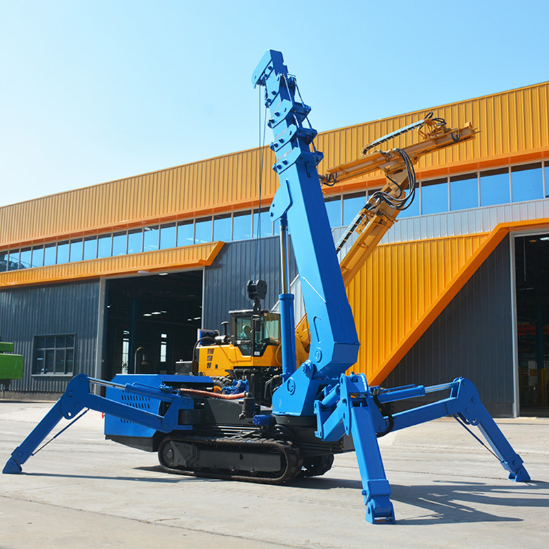 Remote Control Multi-Functional Hydraulic 5Ton Crawler Spider Crane On Trailer