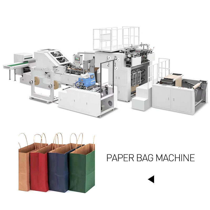 Fully Automatic High Speed Kraft Craft Square Bottom Paper Carry Shopping Food Bag Making Production Machine Price