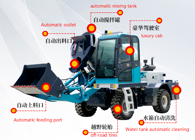 Fully Automatic Self Loading loader soil drum mixer machine JZM \/JZC 350L drum used 500L concrete mixer cement mixer