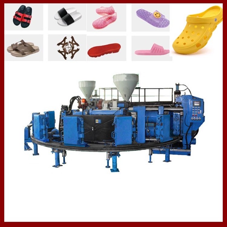 automatic type double slide sandal slipper PVC strap \/TPU sole making machine Rubber Slippers Making Machine