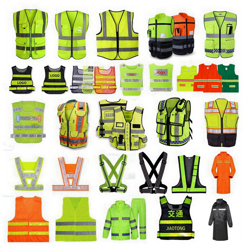 safety coverall elastic waist belt high vis security coat 3m safety  reflective tape clothing red reflective vest