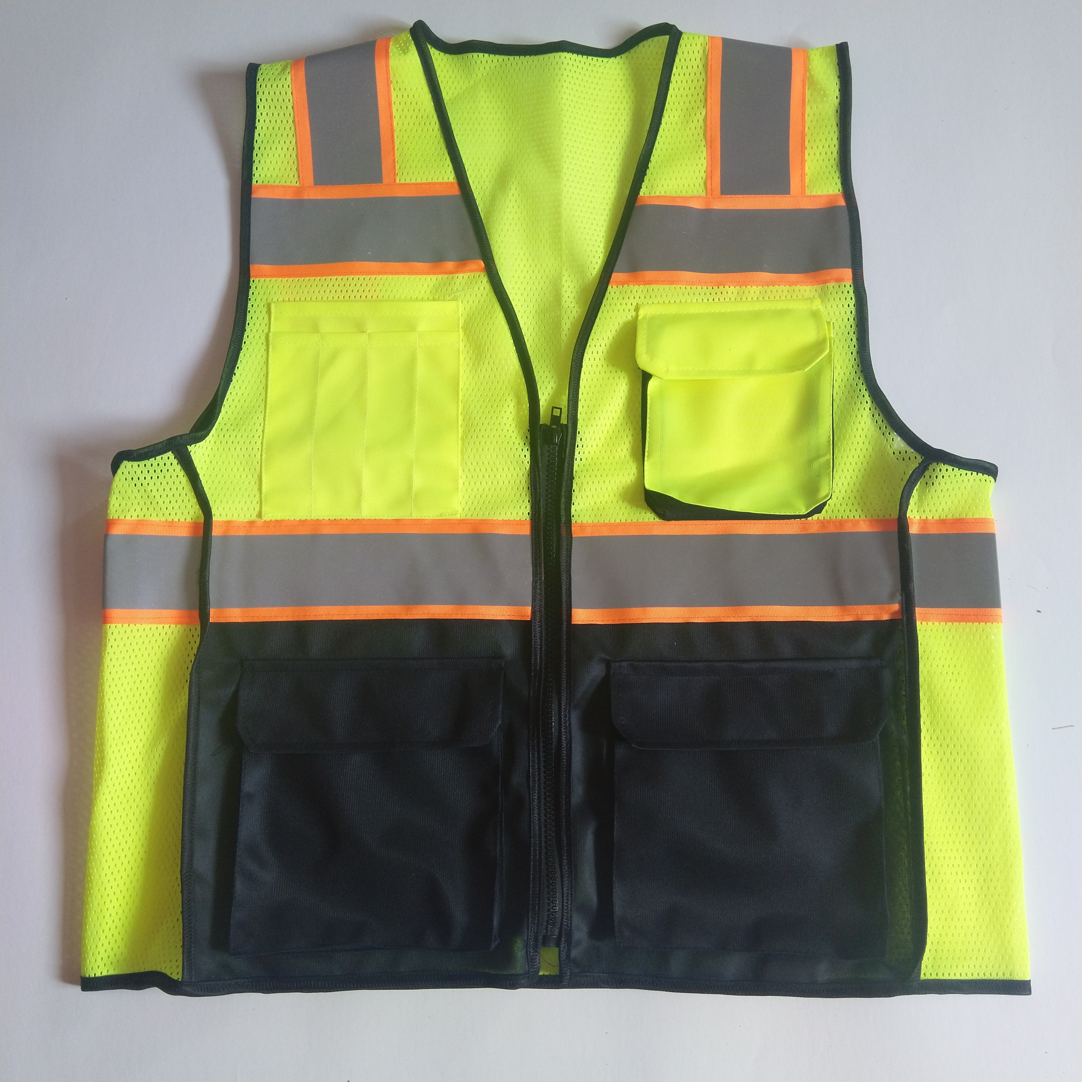 pet reflective safety clothing men cargo jacket construction workwear cycling vest led adjustable orange tactical vest