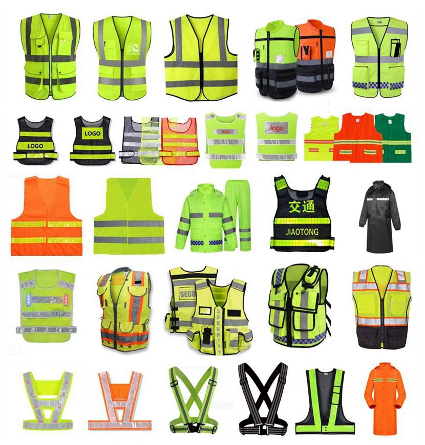 fluorescent tape reflective vest for  safety jacket fleece vest hs code construction safety wear running reflective gear