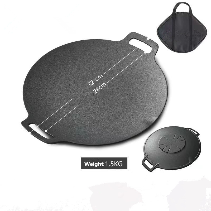 Korean style Barbecue Plate Outdoor Camping  Round Steak Frying Pan BBQ Grill plate Griddle pan