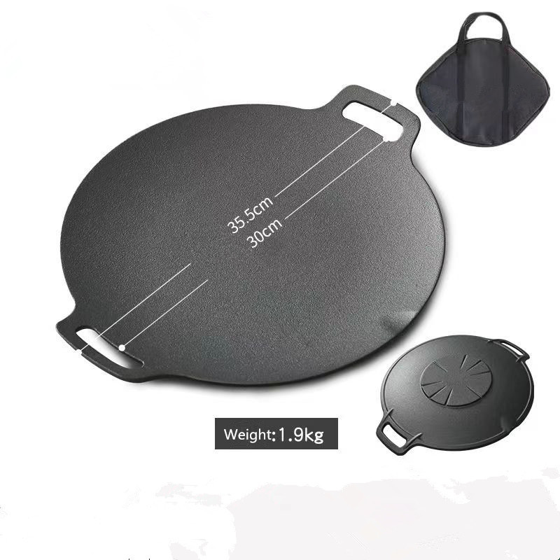 Korean style Barbecue Plate Outdoor Camping  Round Steak Frying Pan BBQ Grill plate Griddle pan