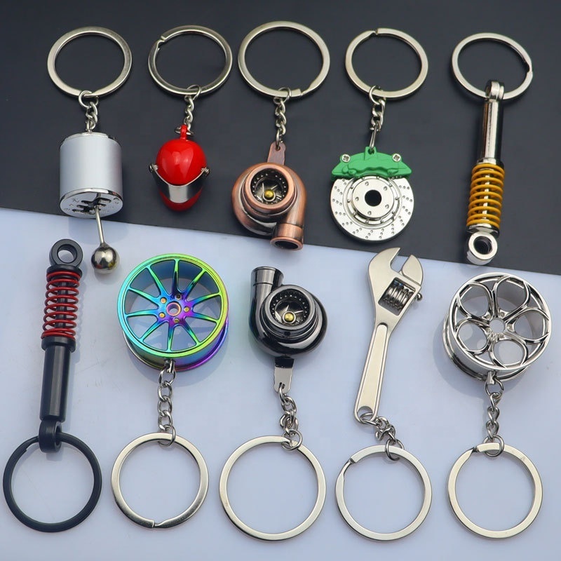 Customized Metal Car Gear Box Gear Shifter Keychain Automotive Turbine Turbo Key Chain Car Part Keychain