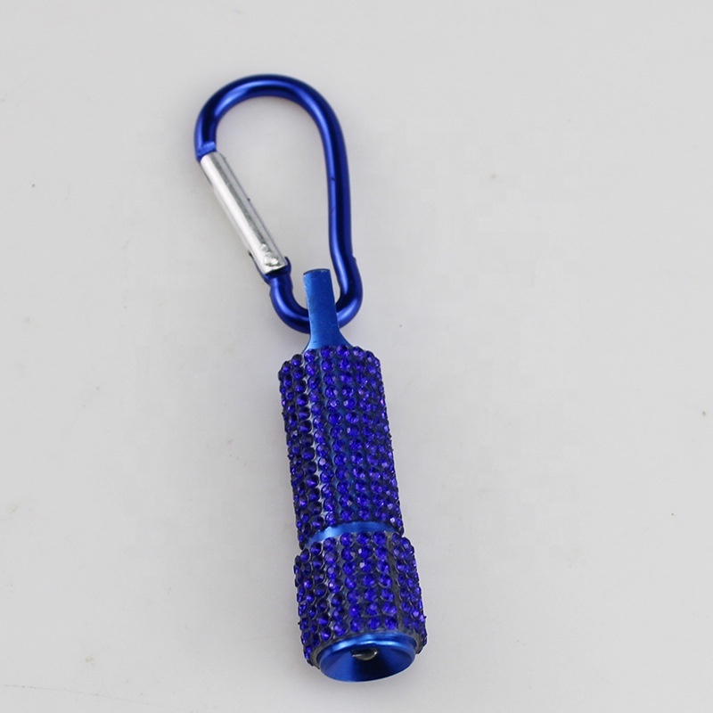 High Power Bling Glitter Rechargeable Mini Flashlight and Torch Outdoor Safety Emergency Portable Small LED Flashlight keychain