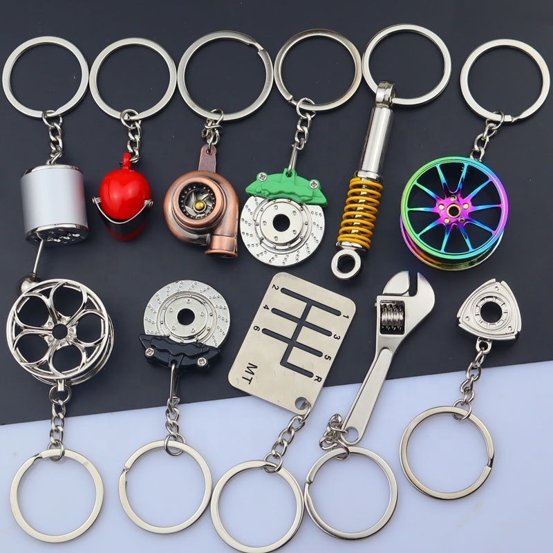 Customized Metal Car Gear Box Gear Shifter Keychain Automotive Turbine Turbo Key Chain Car Part Keychain