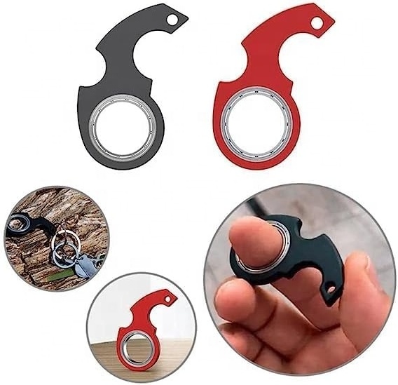 Zinc Alloy Funny Fidget Plastic Anxiety Relief Keychain Spinner Karambit Spinner Ninja Keychain Spinner For Keys