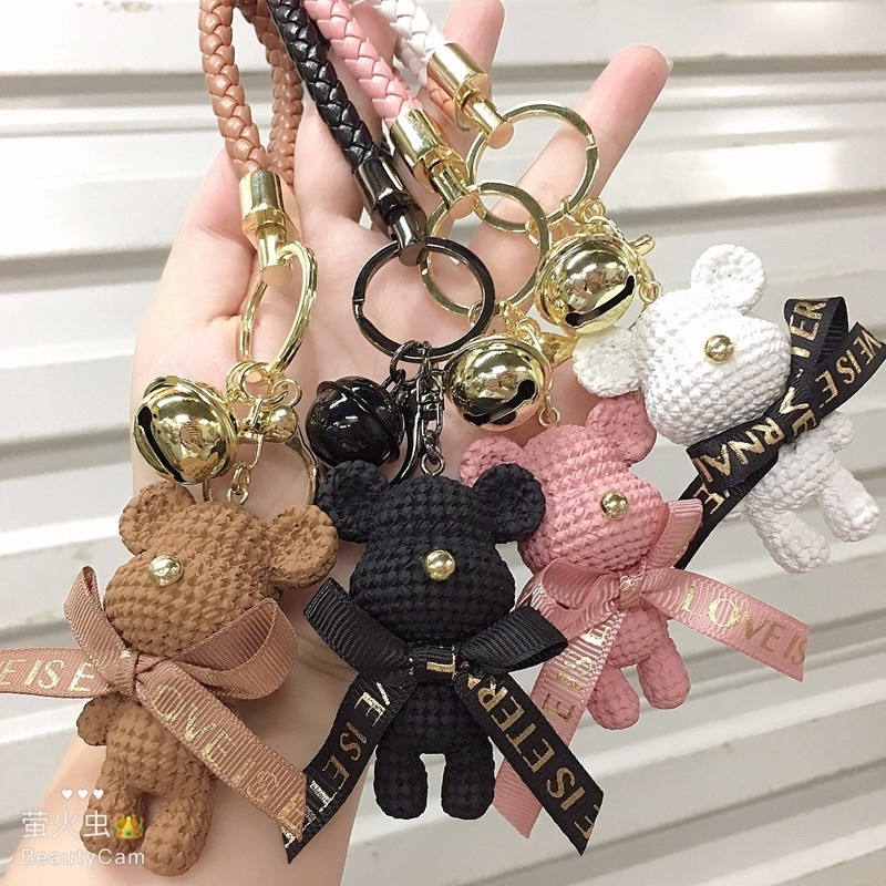 Custom Cartoon Cute Bear Key Chain for Car Keyring Accessories Rabbit Resin Keychain