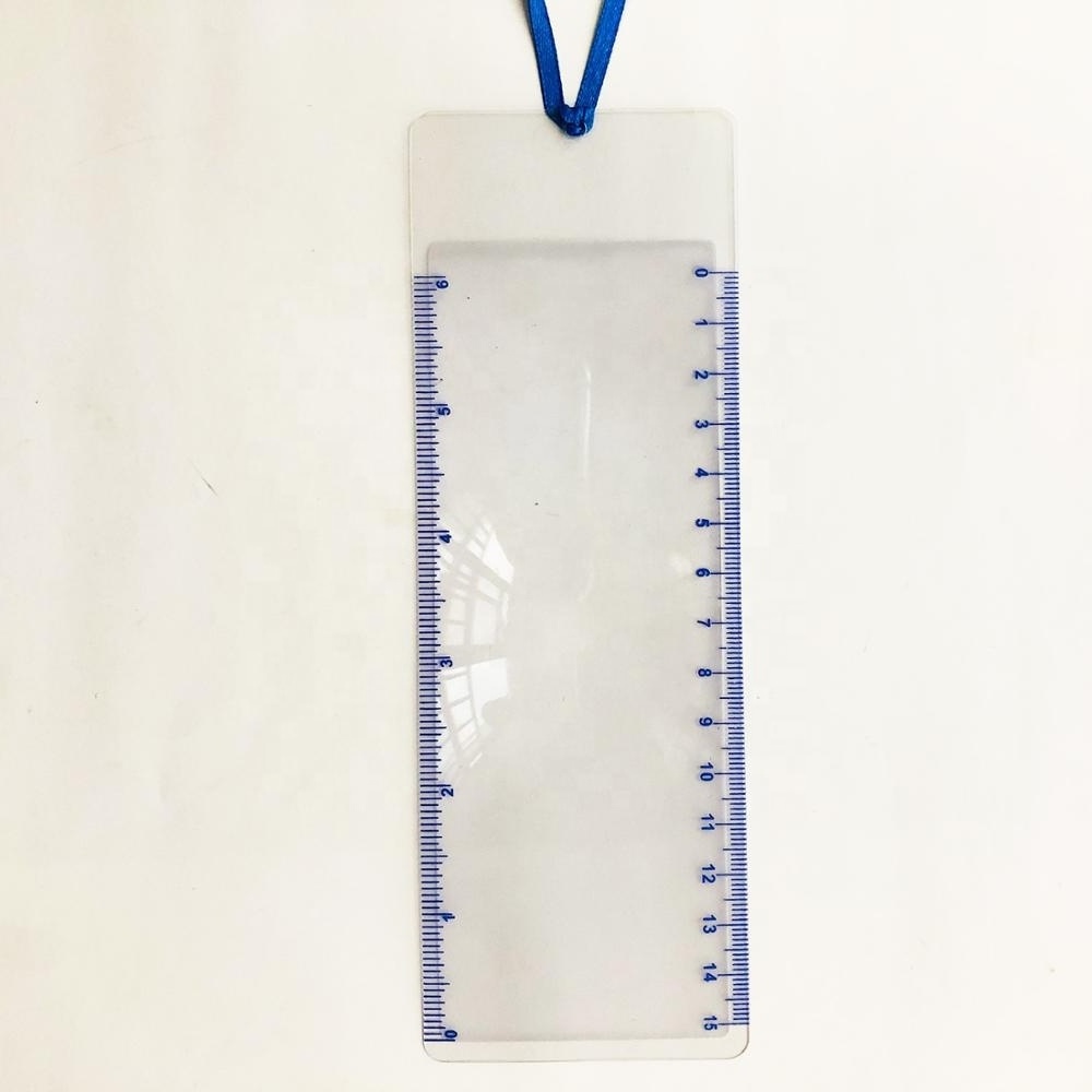 Custom 190x65mm 3X Magnifying Glass Ruler Reading Magnifier with Scale