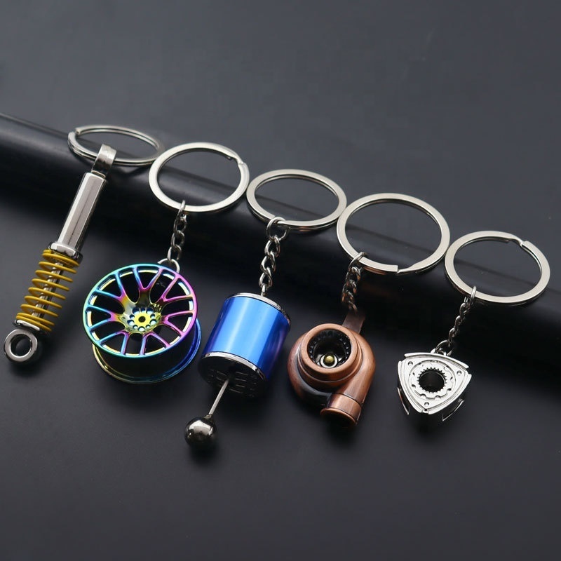 Customized Metal Car Gear Box Gear Shifter Keychain Automotive Turbine Turbo Key Chain Car Part Keychain