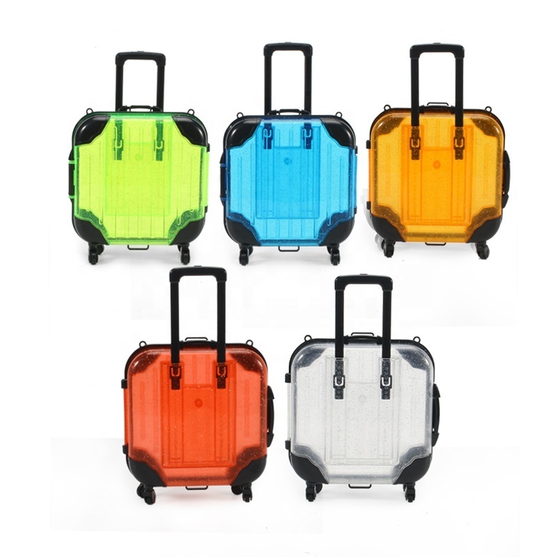 Wholesale Multifunction Plastic Mini Suitcase False Eyelash Packaging Box Travel Lipgloss Mini Luggage Suitcase