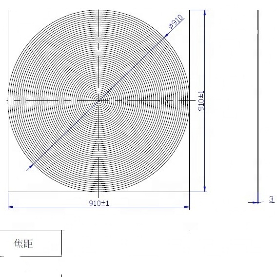 910x910mm F700 PMMA material Large Fresnel Lens for Solar Concentrator