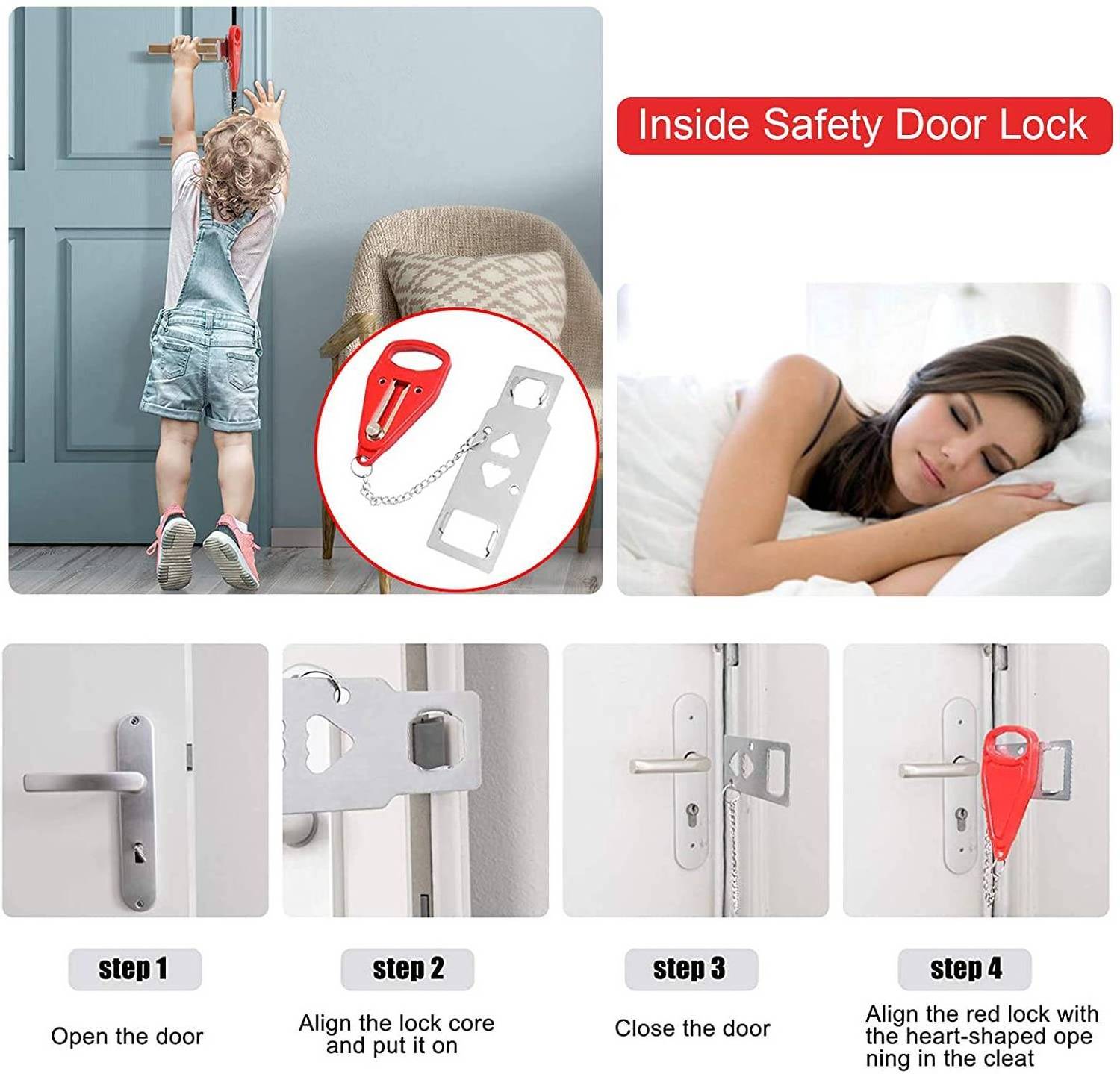 Wholesale Apartment Home School Traveling Security Padlock Portable Hotel Door Lock