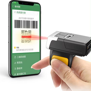 HENEX Portable Barcode Reader ring Wireless Qr Code Scanner 2D Wireless BT QR Scanner For POS System qr code reader