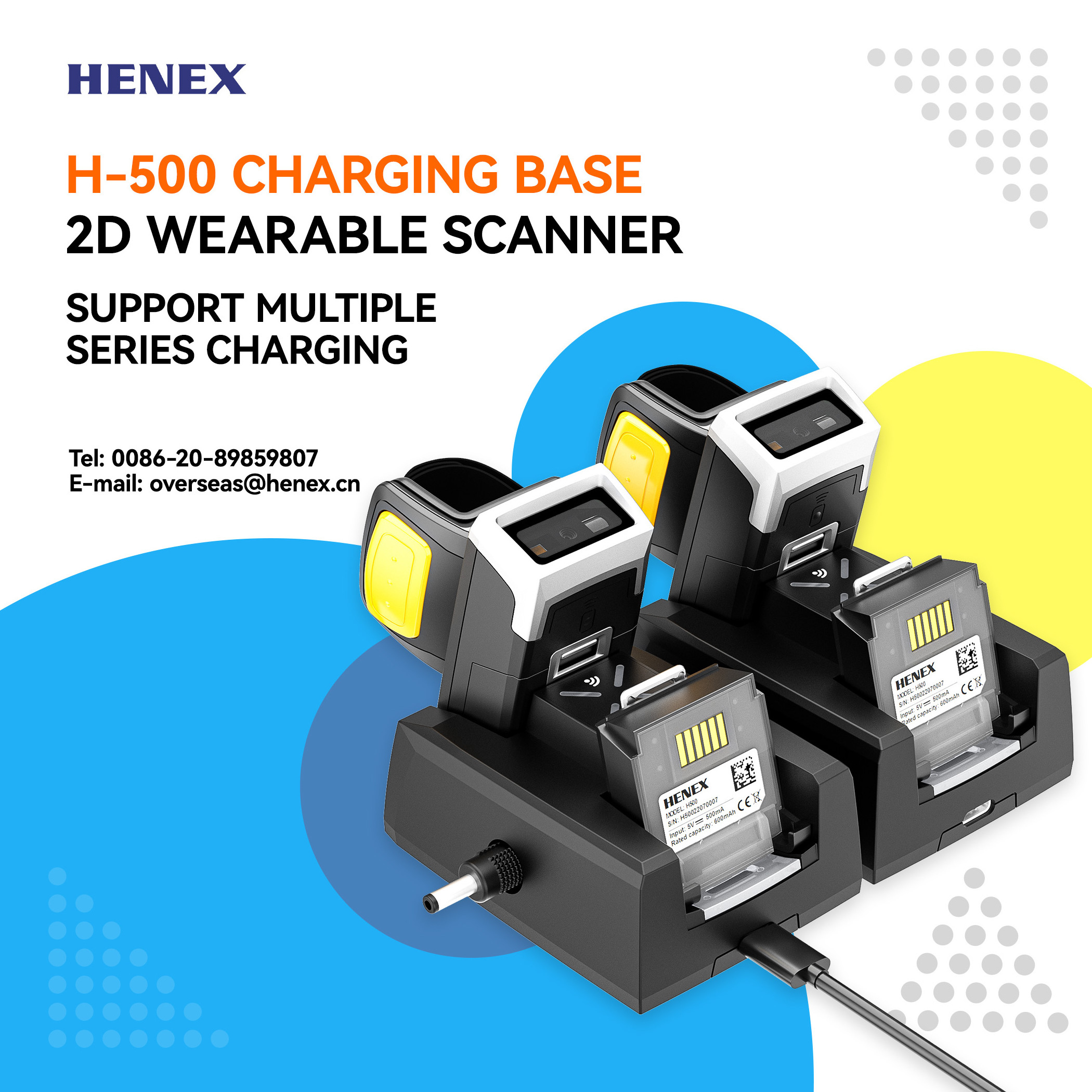 HENEX Portable Barcode Reader ring Wireless Qr Code Scanner 2D Wireless BT QR Scanner For POS System qr code reader