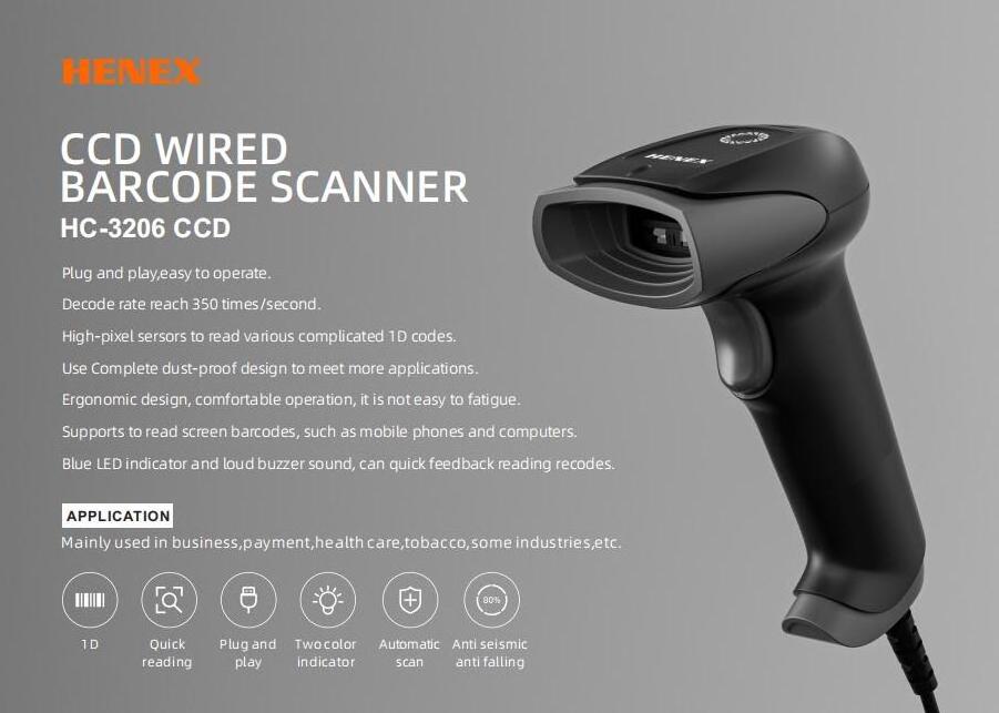 Linux hand messager machine gun safe handheld ccd barcode scanner reader memorial qr code datalogic contrast sensor ccd laser