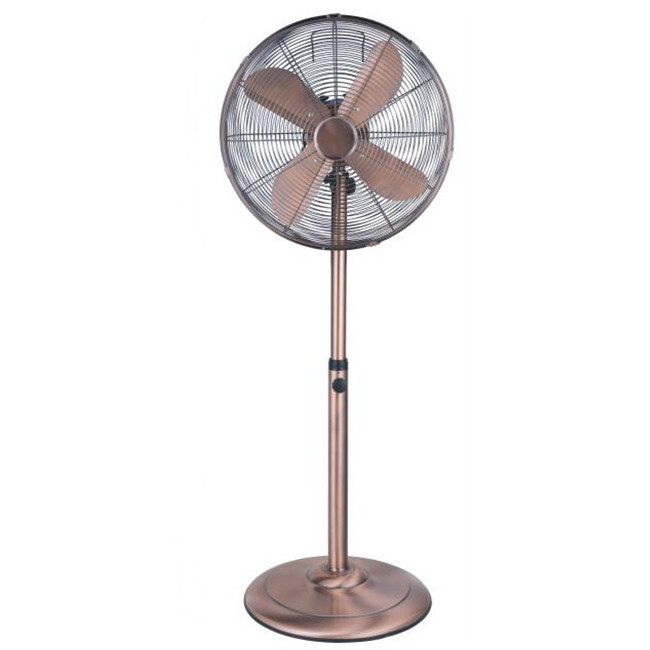 Powerful Cooling Retro Copper motor 16inch full Metal Pedestal Standing Fan with  with 4 Metal Blades