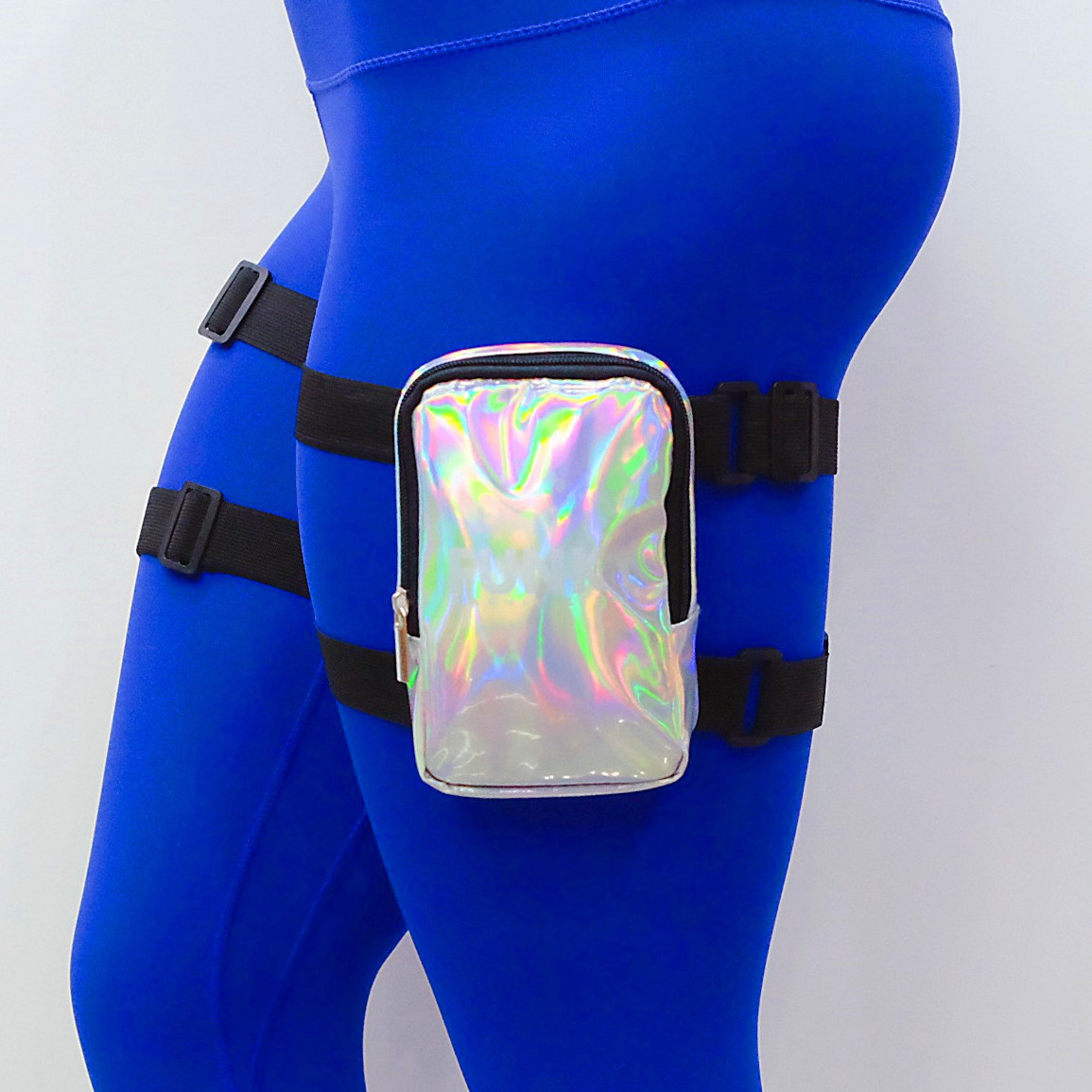 Wholesale Custom Logo waterproof body Phone Leg Bag waist PU Holographic carnival women leg bag thigh