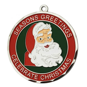 Merry Christmas Medal For Promotion Custom Santa Claus Cartoon Metal Coins For Child